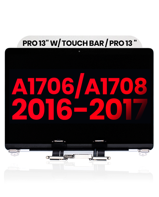 Complete LCD Display Assembly For MacBook Pro 13" W/ Touch Bar / Pro 13" (A1706 / A1708 / Late 2016 / Mid 2017) - Silver